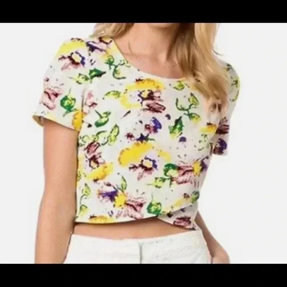 Miss Me Vibrant Energy Floral Crop  Top - Picture 1 of 6